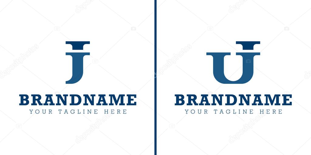 Letters JI and UI Monogram Logo, for business with JI IJ UI IU initials