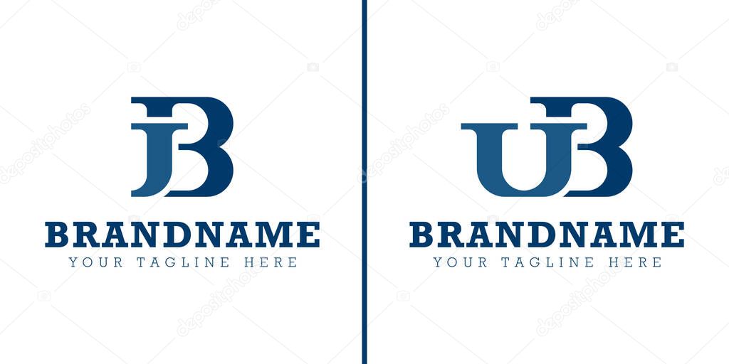 Letters JB and UB Monogram Logo, for business with JB BJ UB BU initials