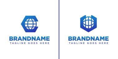 C U V Globe Teknoloji Logosu, küresel bağlantıyı, yeniliği ve modern teknolojiyi simgeliyor.