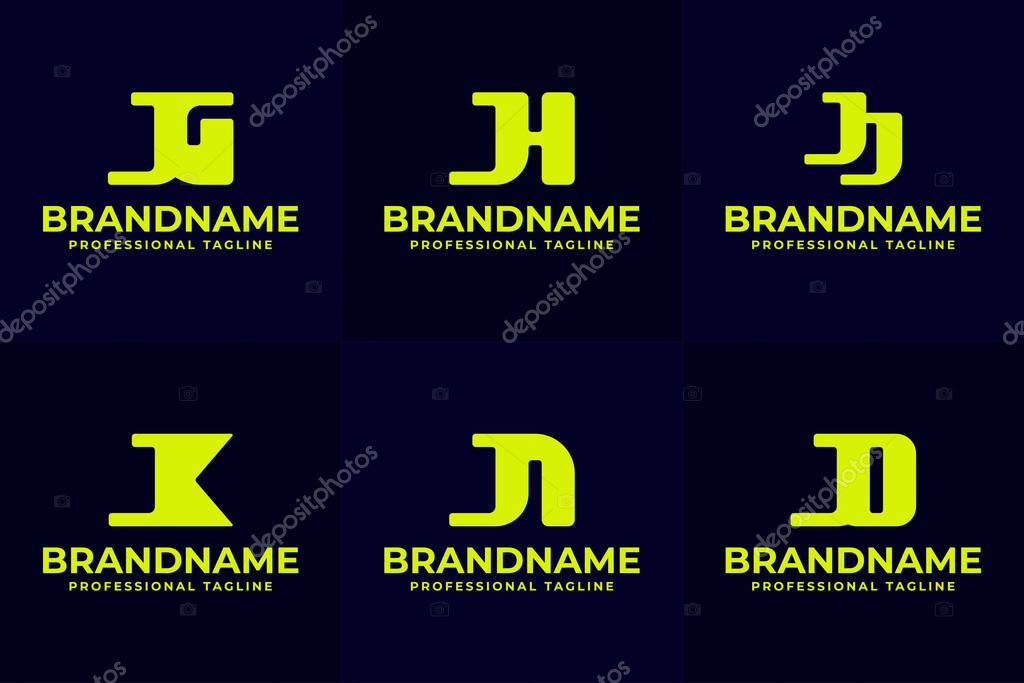 Letters JG JH JJ JK JN JO Monogram Logo Set