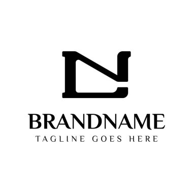 LN Monogram Logosu Harfleri, NL veya LN baş harfleri olan her iş için uygundur