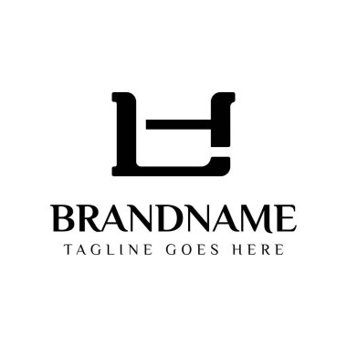 LH Monogram Logosu Harfleri, HL veya LH baş harfleri olan her iş için uygundur