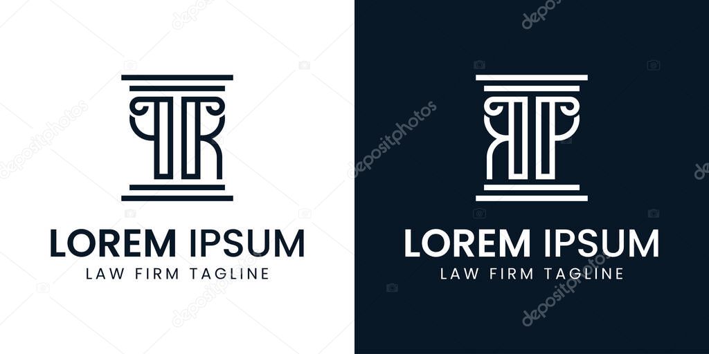 Letters QR or RP Pillar Logo, for business related to lawyer with QR RQ RP PR initials