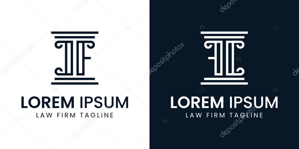 Letters CF or FC Pillar Logo, for business related to lawyer with FC or CF initials