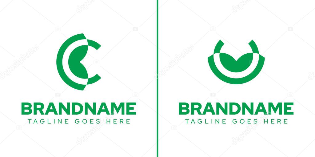 Letter C U BC UM Leaf Logo, symbolizing growth, nature, and sustainability