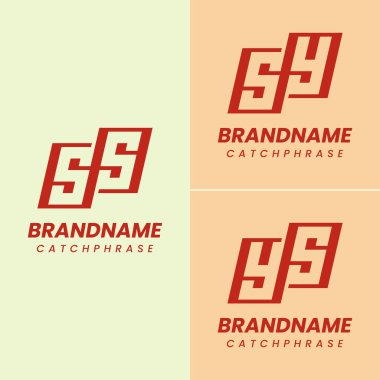 SS SY YS Monogram Logo Seti, her iş için uygun