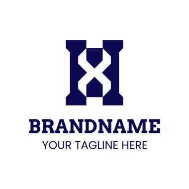 Harfler HX Monogram Logosu, XH veya HX baş harfleri olan her marka için uygundur