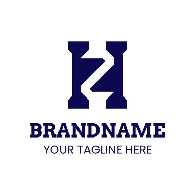 HZ Monogram Logosu Harfleri, ZH veya HZ baş harfleri olan her marka için uygundur