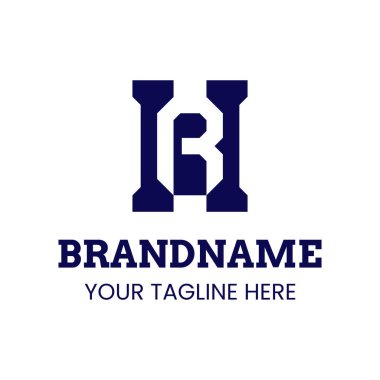 HR Monogram Logosu Harfleri, RH veya HR baş harfleri olan her marka için uygundur