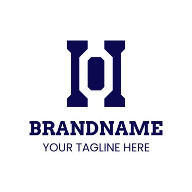 Harfler HO Monogram Logosu, OH veya HO harfleri olan her marka için uygundur.