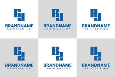 Harfler GY GZ by BZ AY AZ Logo Monogram Set, YG ZB ZB YA baş harfleri