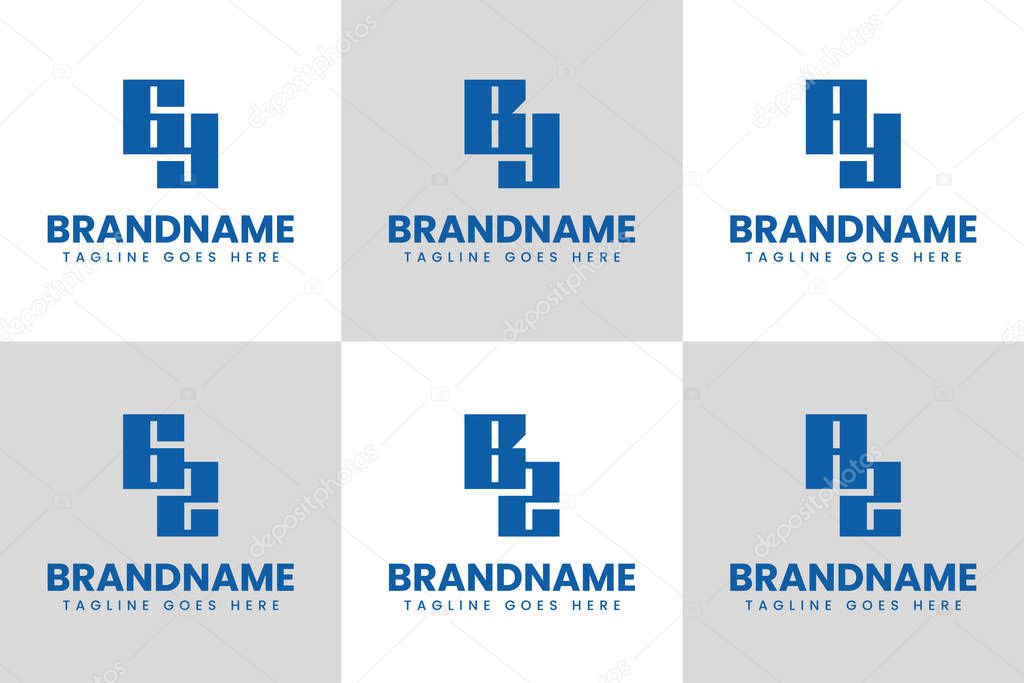 Letters GY GZ BY BZ AY AZ Logo Monogram Set, for YG ZG YB ZB YA ZA initials