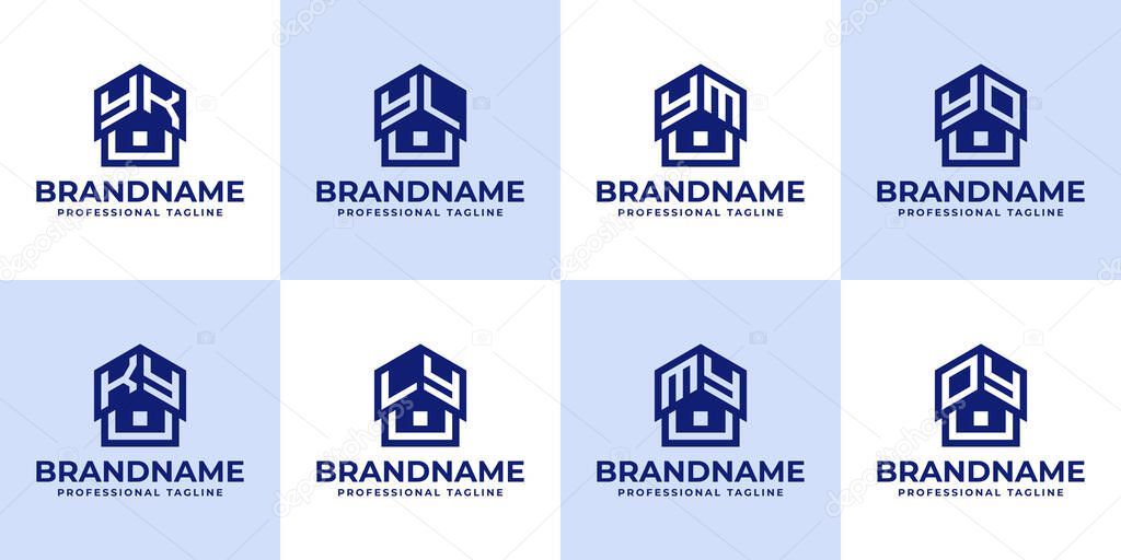 Letters YK KY YL LY YM MY YO OY Home Roof Logo, suitable for any business related to house