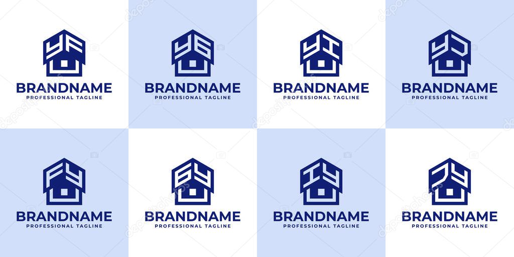 Letters YF FY YG GY YI IY YJ JY Home Roof Logo, suitable for any business related to house