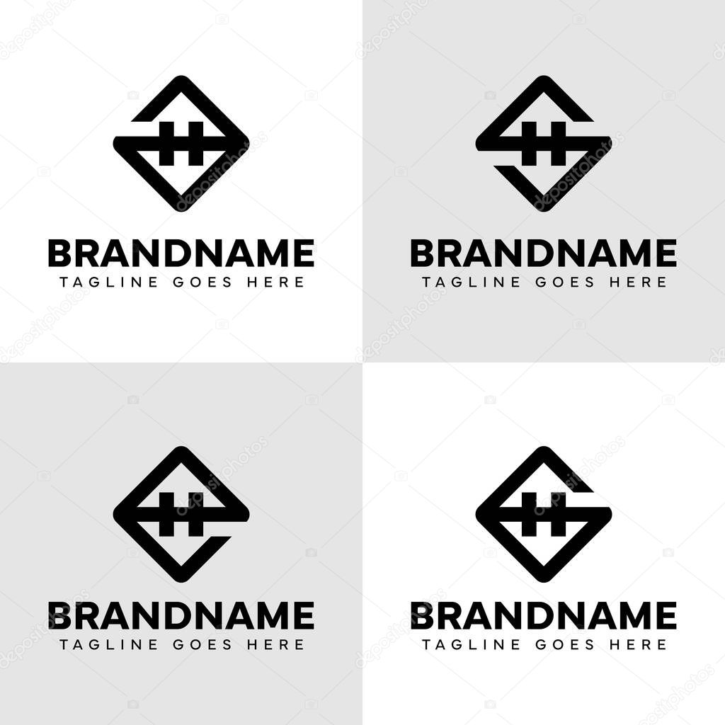 Letters AH EH GH SH Logo Monogram Set, suitable for any brand with HA EH HG HS initials