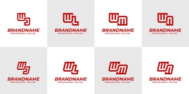 WJ WL WM WN Logo Monogram Set, JW LW MW NW baş harfleri