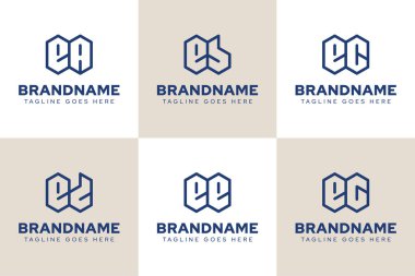 EA EB EC ED EE EG Geometrik Logo Seti, AE BE DE EE baş harfleri