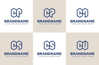 CP CQ CS CU CV Geometrik Logo Seti, PC SC UC VC baş harfleri için