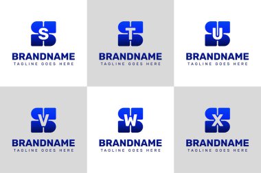 SS ST SU SV SW SX Technology Logo Set, yenilik, ilerleme ve akıllı çözümleri sembolize eder
