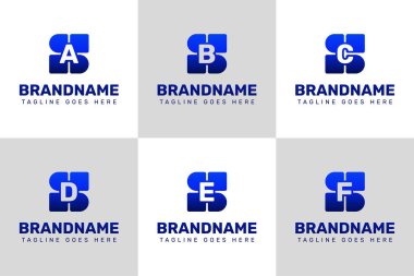 SA SB SC SD SE SF Technology Logo Set, yenilik, ilerleme ve akıllı çözümleri simgeliyor