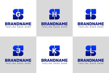 Harfler SG SH SI SJ SL Technology Logo Set, yenilik, ilerleme ve akıllı çözümleri sembolize eder