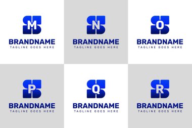 Harfler SM SN SO SP SQ SR Technology Logo Set, yenilik, ilerleme ve akıllı çözümleri sembolize eder