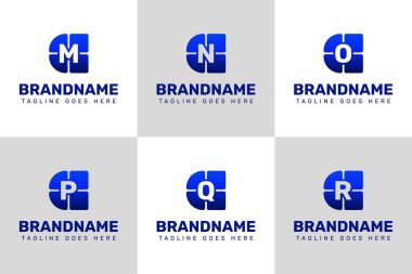 Harfler CM CN CP CQ CR Technology Logo Set, yenilik, ilerleme ve akıllı çözümleri sembolize eder