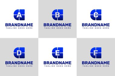 CA CB CC CD CE CF Technology Logo Set, yenilik, ilerleme ve akıllı çözümleri sembolize eder