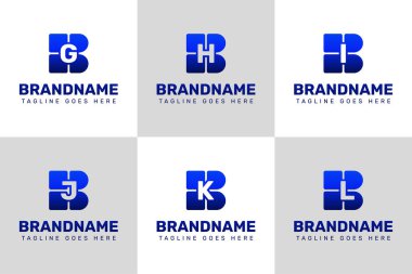 Harfler BG BH BI BJ BL Teknoloji Logosu Set, yenilik, ilerleme ve akıllı çözümleri sembolize ediyor