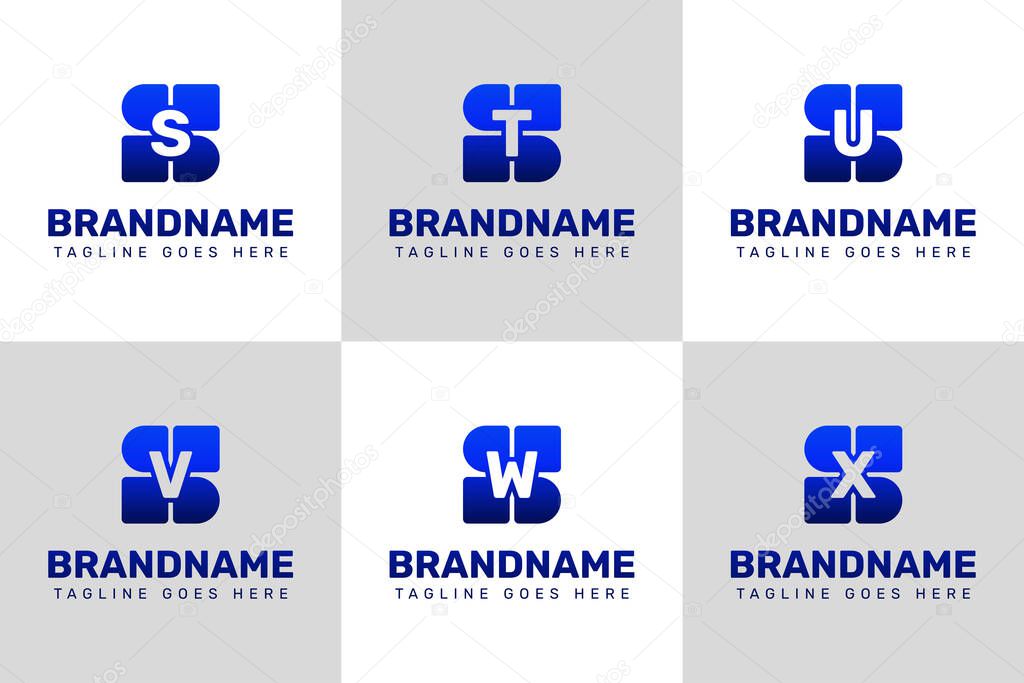 Letters SS ST SU SV SW SX Technology Logo Set, symbolizing innovation, progress, and smart solutions