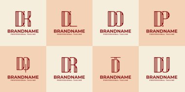 Harfler DK DL DO DP DQ DR DT DU Stripe Logosu, her iş için uygun