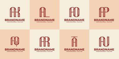 Harfler AK AL AO AP AQ AR AU Stripe Logosu, her iş için uygun
