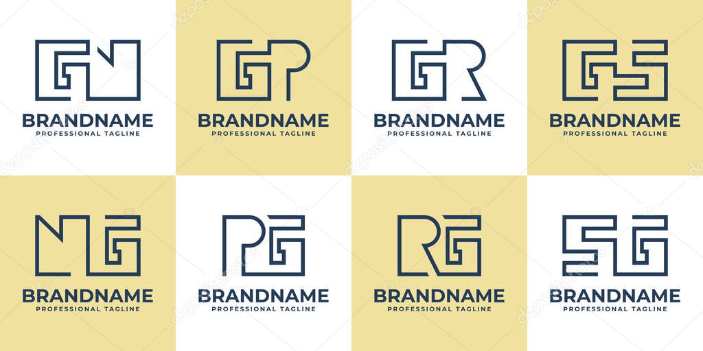 Letters GN NG GP PG GR RG GS SG Monogram Logo