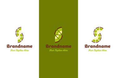 S Kiwi Meyve Logosu. Tazeliği, eğlenceyi ve yaratıcılığı simgeliyor.