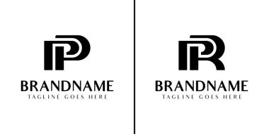 Harfler PP ve PR Monogram Logosu, PP RP baş harfleri olan her marka için uygundur.