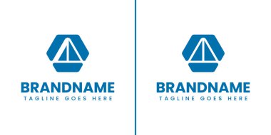 Yelkenli Gemi Hexagon Logosu, keşfi, yönü ve sürekli ilerlemeyi simgeliyor.