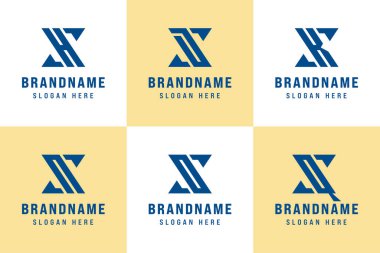 Harfler SH SJ SK SN SO SQ Logo Set, SH HS SJ JS KS SN NS So OS SQ Baş harfleri