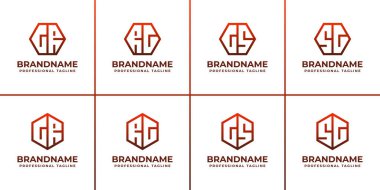 Harfler GR RG GS SG Hexagon Logo Set, iş için uygun GR RG GS SG baş harfleri