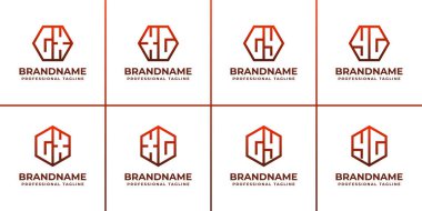 Harfler GX XG GY YG Hexagon Logo Seti, GX XG GY YG baş harfleri ile iş için uygundur