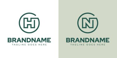 GH HG NG baş harfli her iş için GH GN Monoline Logo Set