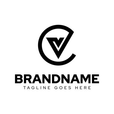 EV ya da VE Monoline Logosu, VE ya da EV harfleriyle başlayan her iş için.