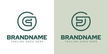 GC CG GJ JG baş harfleri ile herhangi bir iş için GC GJ Monoline Logo Set