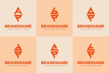 Harfler AP BP CP DP EP TP Triangle Logo Set, PA PB PC PD PE baş harfleri