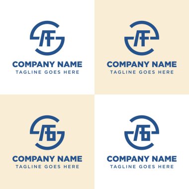 SAF SAG ZAG Monogram Logo Seti, her iş için uygun