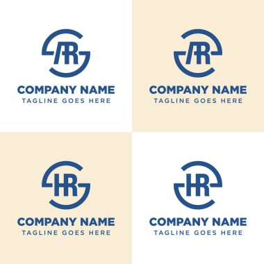 SAR SHR ZAR ZHR Monogram Logo Seti, her iş için uygun