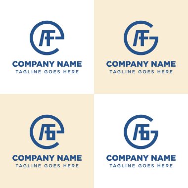 Harfler EAF EAG GAG GAG Monogram Logo Seti, her iş için uygun