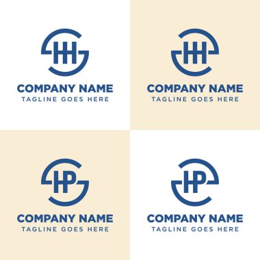 SHH SHP ZHH ZHP Monogram Logo Seti, her iş için uygun