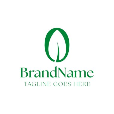 O Yaprak Logosu. Yaprak, doğa, bitki, ekoloji veya O ile başlayan çevre ile ilgili işler için uygun.