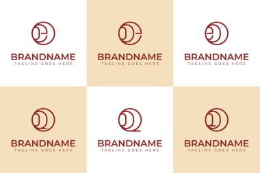 Harfler OEO EOO OOQO OQ QOO Monogram Logo, her iş için uygundur