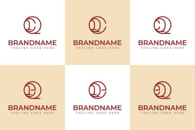 Harfler QCQ QQC CQQ QEQ QE EQQ Monogram Logosu, her iş için uygun